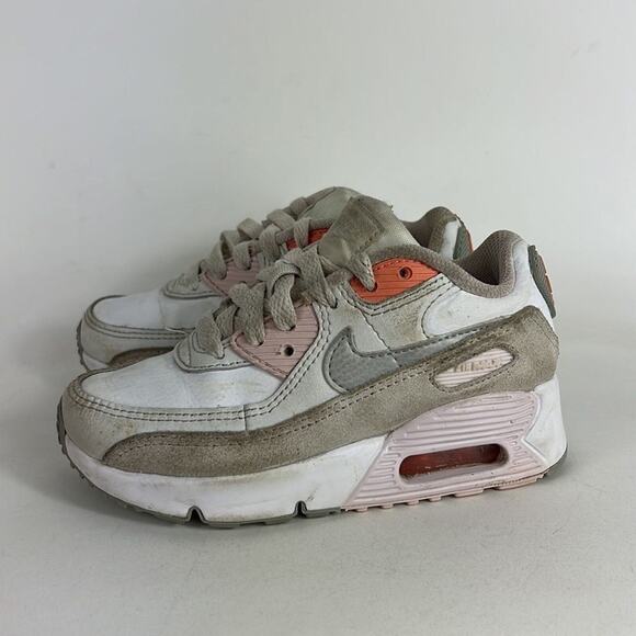 Nike air max 90 youth kids size 11 C white light pink athletic sneakers shoes - Picture 4 of 7